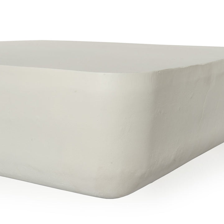 Stone Square Outdoor Coffee Table - Matte White - 48" X 48"