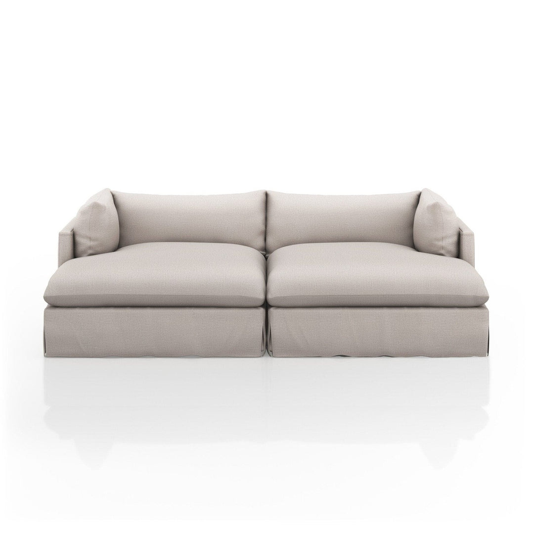 Haven Slipcover Double Chaise Sectional - Bennett Moon - 102"