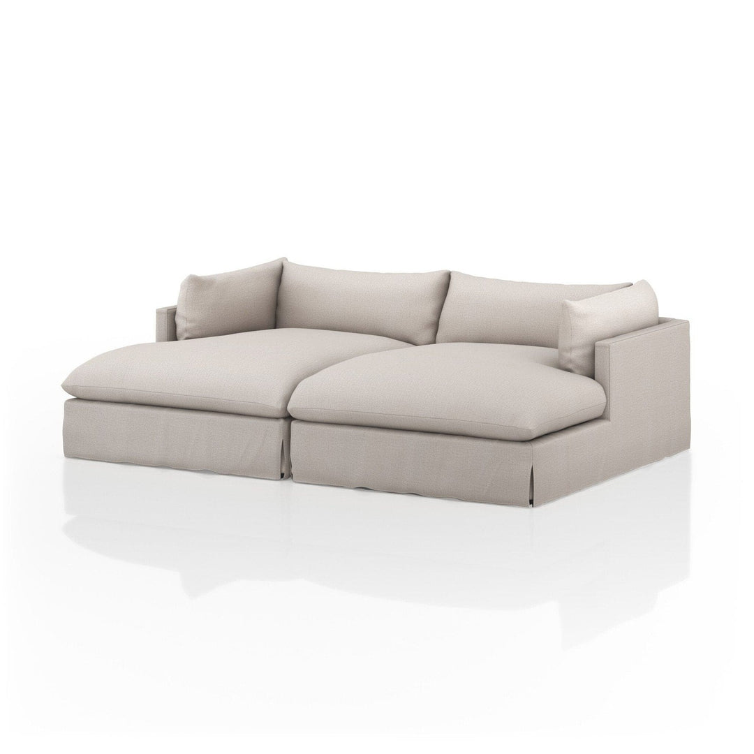 Haven Slipcover Double Chaise Sectional - Bennett Moon - 102"