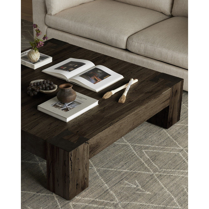 Ashford Square Coffee Table - Ebony Rustic Wormwood Oak