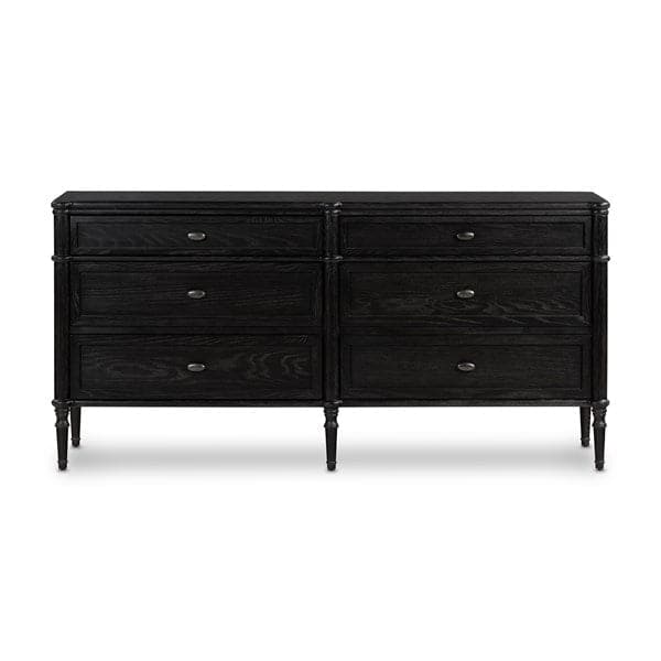 Toulouse Marble 6 Drawer Dresser-Four Hands-FH-238116-001-DressersToasted Oak w/ Polished White Marble-9-France and Son