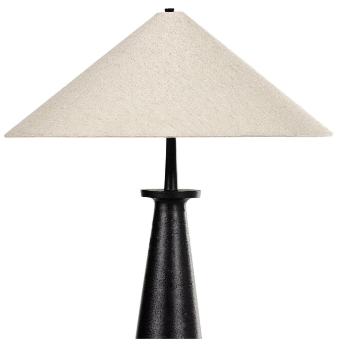 Ennis Tapered Shade Floor Lamp - Matte Black Cast Aluminum