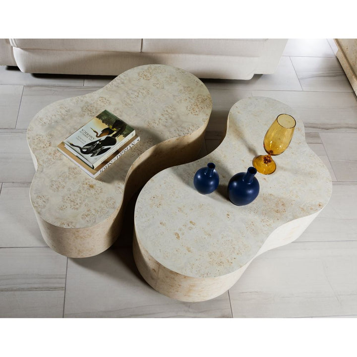 Coffee Tables Baronet Asymmetrical Cocktail Table - Antiqued White