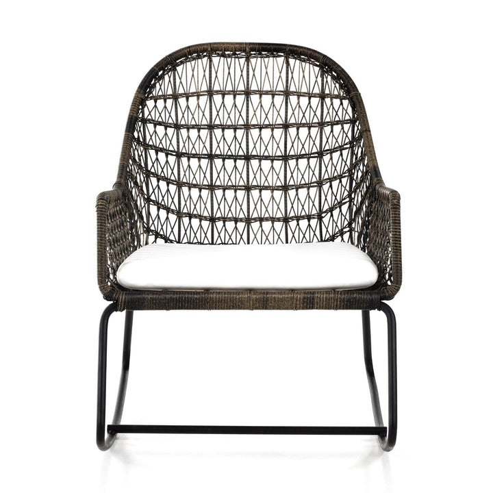 Sierra Outdoor Rocking Chair - Grey with Stinson White Cushion