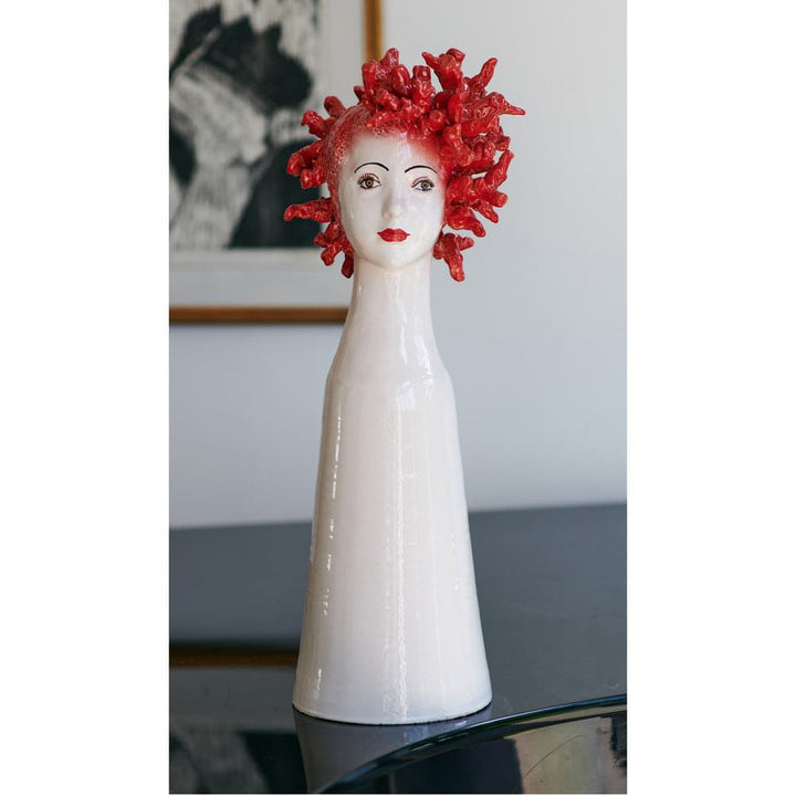 Tall Head Ceramic Vase-ABIGAILS-ABIGAILS-211000-VasesLemons-11"D x 26.5"H-5-France and Son