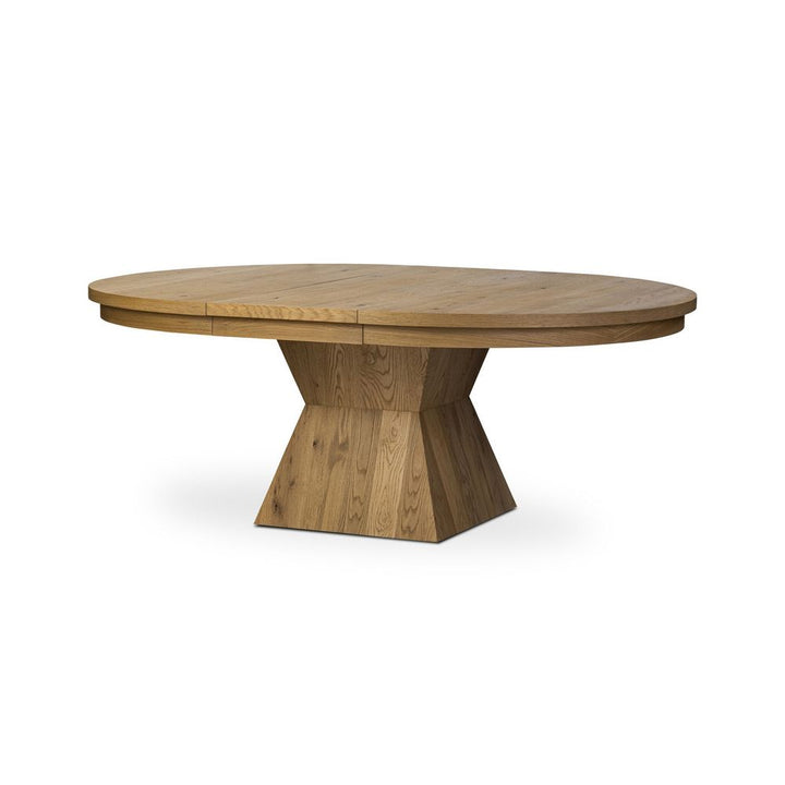 Dining Tables Leif Round Extension Dining Table 60" - Aged Natural Oak Veneer