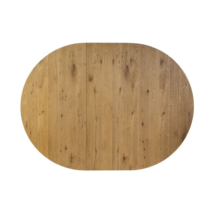 Leif Round Extension Dining Table 60" - Aged Natural Oak Veneer