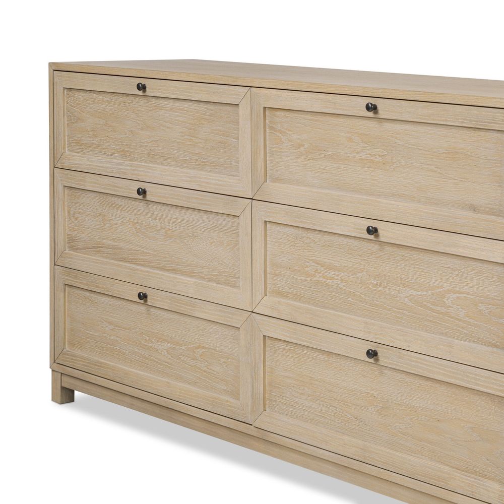 Millie 9 Drawer Dresser - Light Bleach Oak Veneer