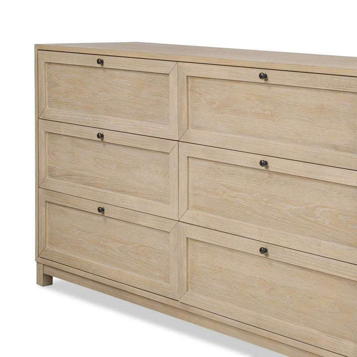 Millie 9 Drawer Dresser - Light Bleach Oak Veneer