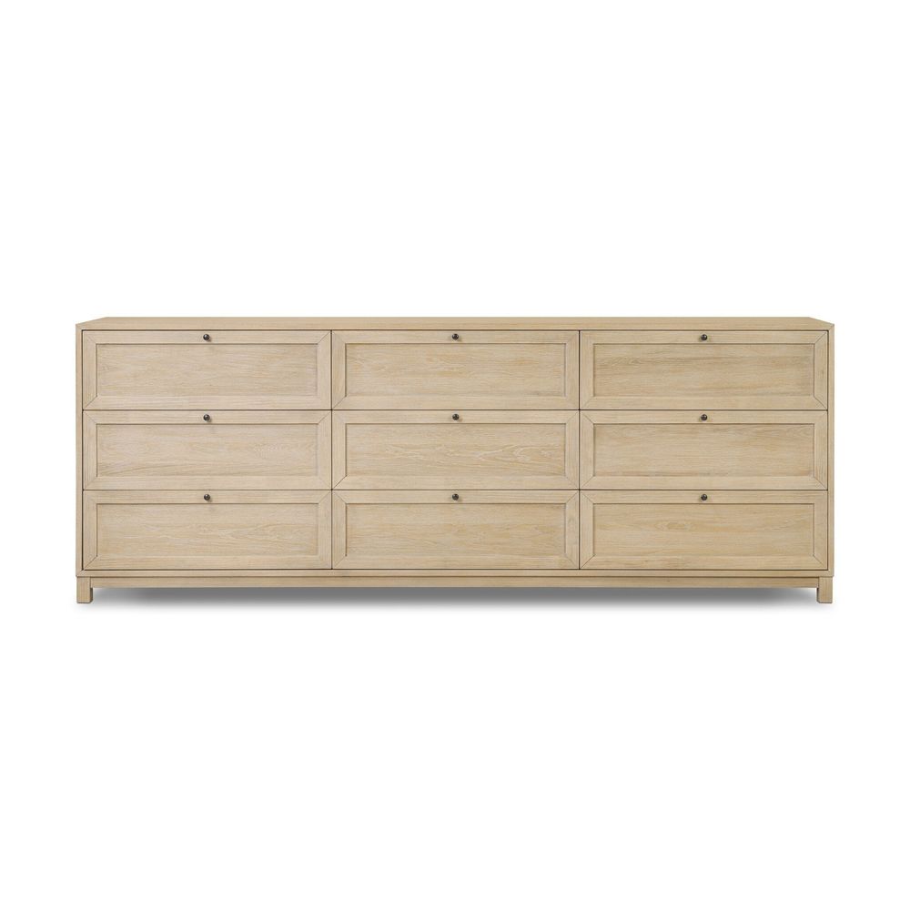 Dressers & Chests Millie 9 Drawer Dresser - Light Bleach Oak Veneer