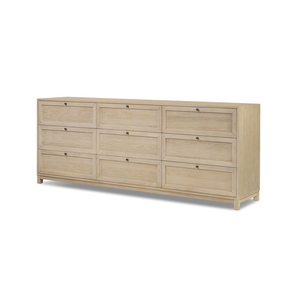 Dressers & Chests Millie 9 Drawer Dresser - Light Bleach Oak Veneer