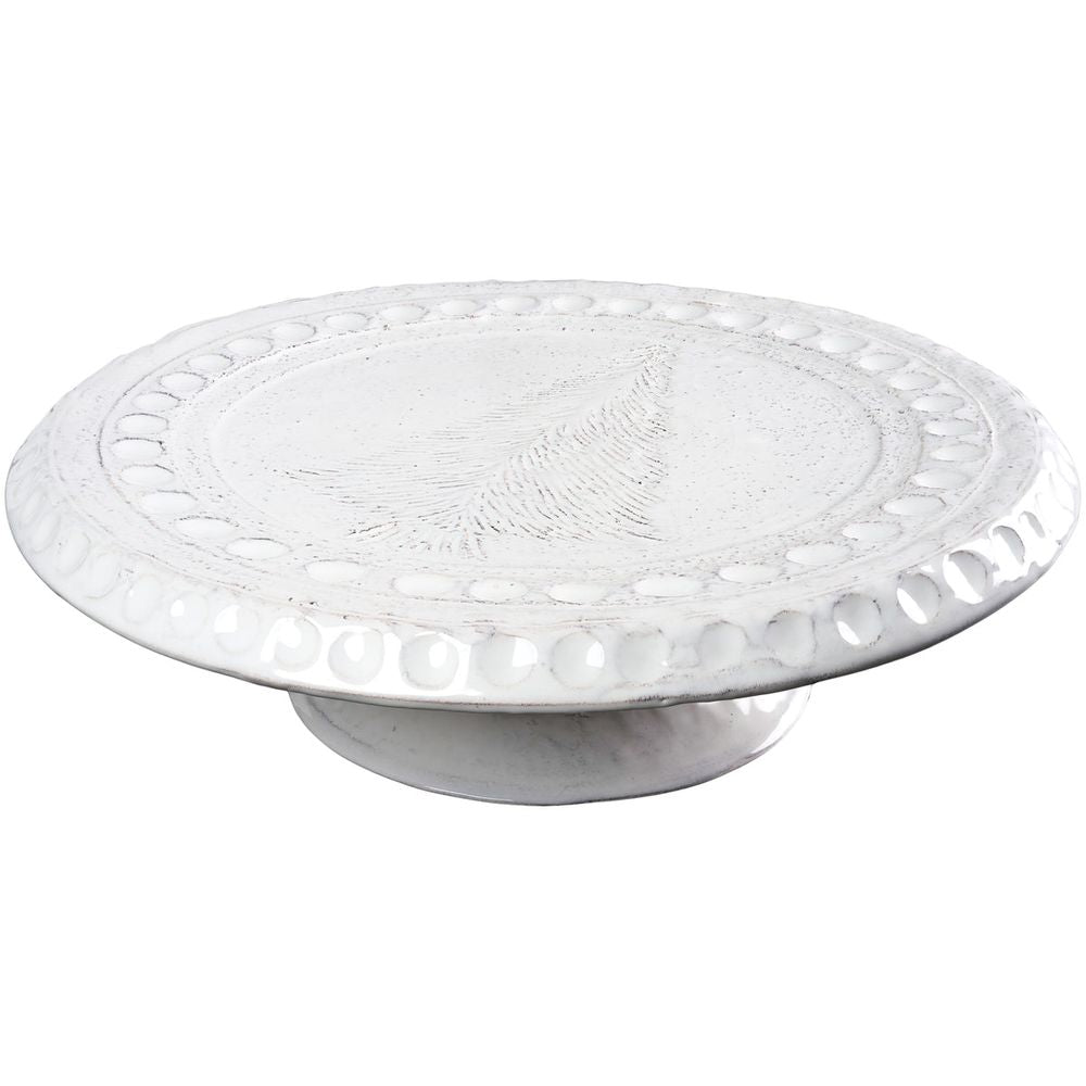 Serveware: Chargers & Server Plates Cake plate, White w/etched Tree