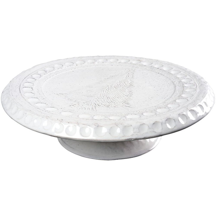 Serveware: Chargers & Server Plates Cake plate, White w/etched Tree