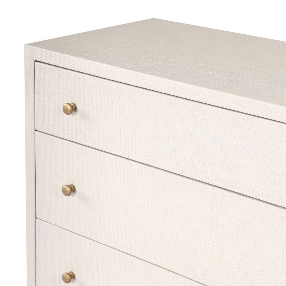 Fiona 6 Drawer Dresser - Ivory Painted Raffia