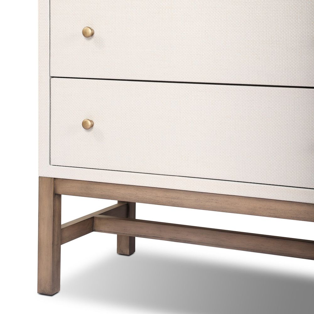 Fiona 6 Drawer Dresser - Ivory Painted Raffia