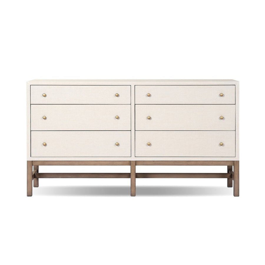 Dressers & Chests Fiona 6 Drawer Dresser - Ivory Painted Raffia