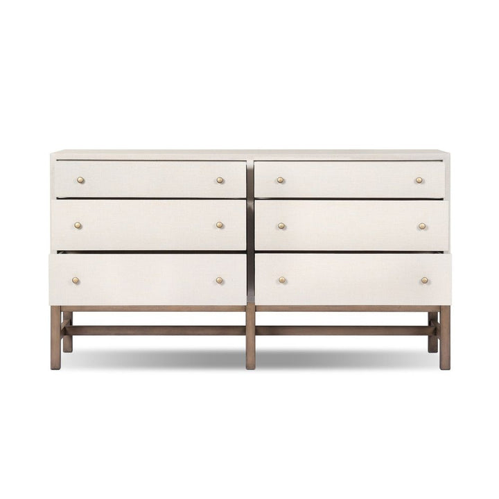 Fiona 6 Drawer Dresser - Ivory Painted Raffia
