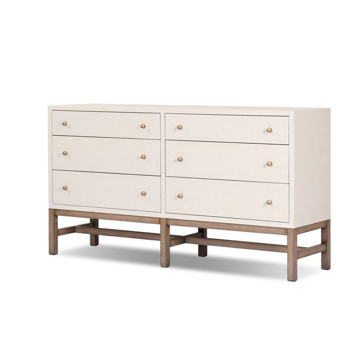 Dressers & Chests Fiona 6 Drawer Dresser - Ivory Painted Raffia