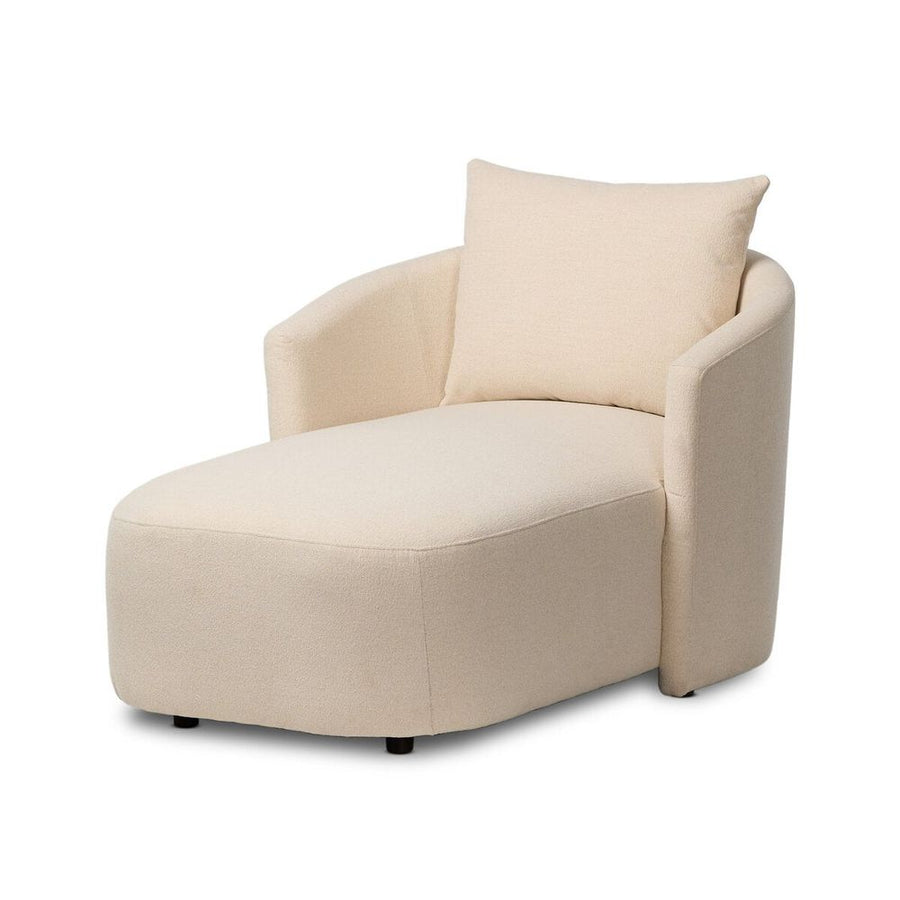 Additional view of Farrah Chaise Lounge in cream and ivory.