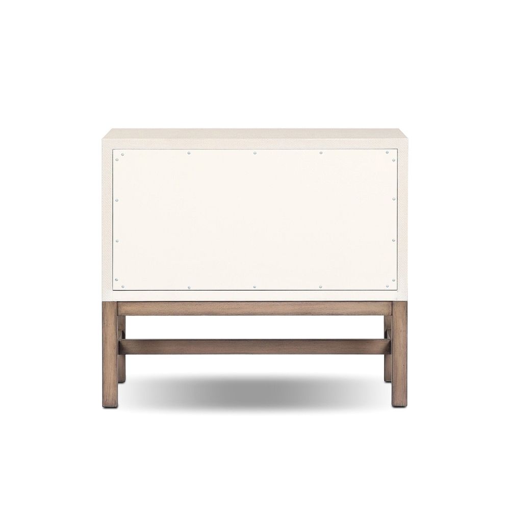 Fiona Nightstand - Ivory Painted Raffia