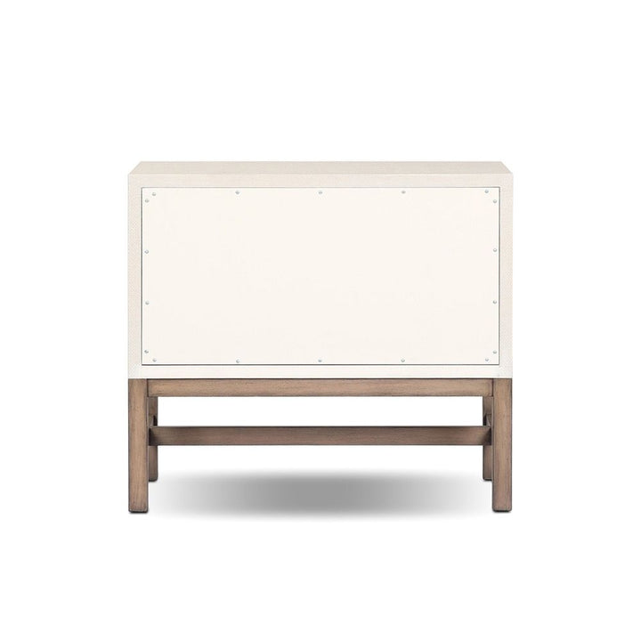 Fiona Nightstand - Ivory Painted Raffia