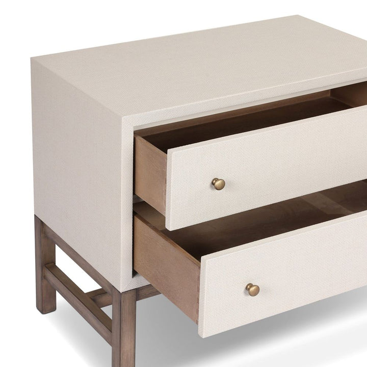 Fiona Nightstand - Ivory Painted Raffia