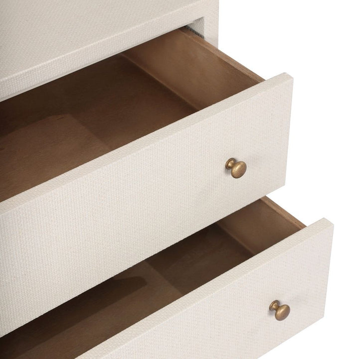 Fiona Nightstand - Ivory Painted Raffia