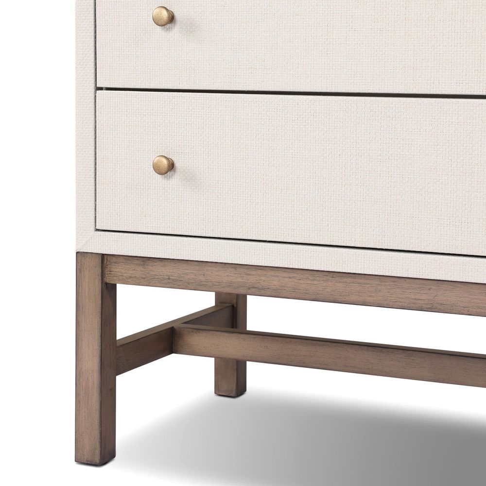 Fiona Nightstand - Ivory Painted Raffia