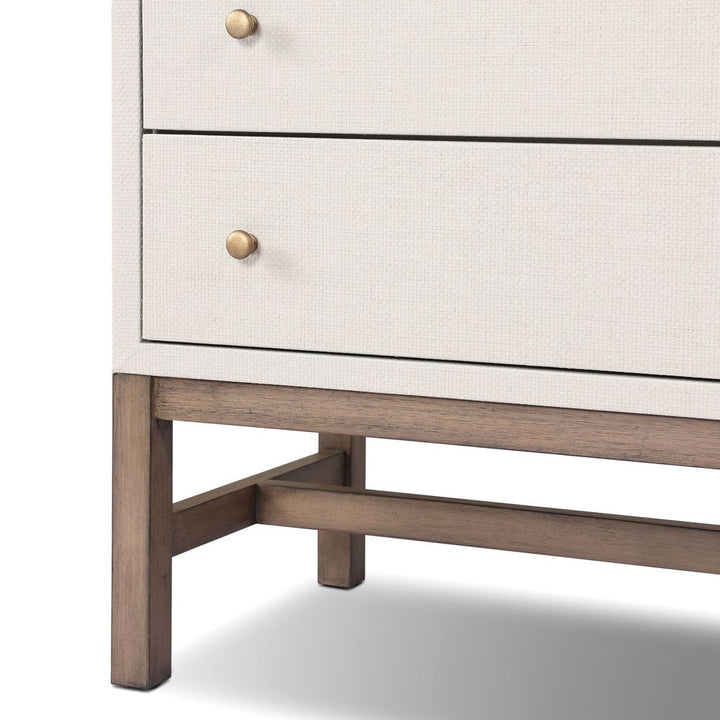 Fiona Nightstand - Ivory Painted Raffia