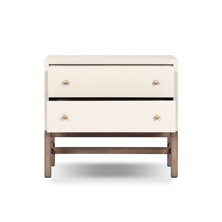 Fiona Nightstand - Ivory Painted Raffia