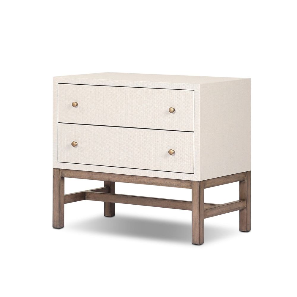 Nightstands Fiona Nightstand - Ivory Painted Raffia