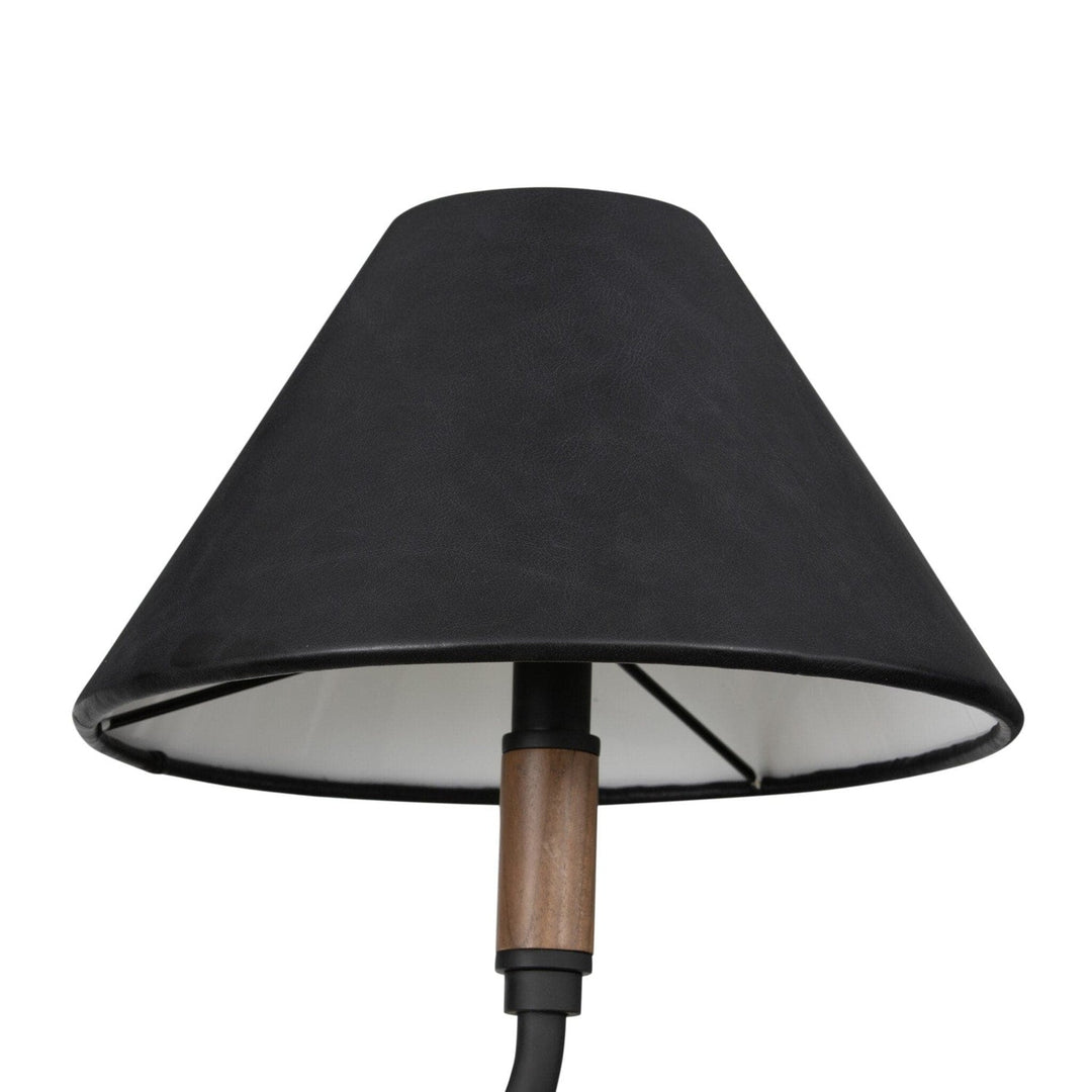 Hudson Linear Double Pendant - Black Leather