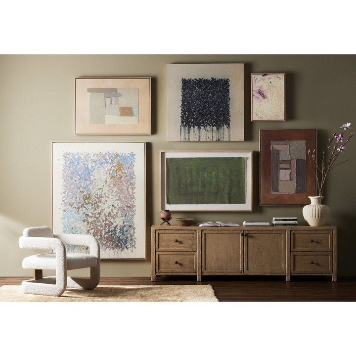 Gavin Media Console - Aged Light Pine - Light Brown, Copper