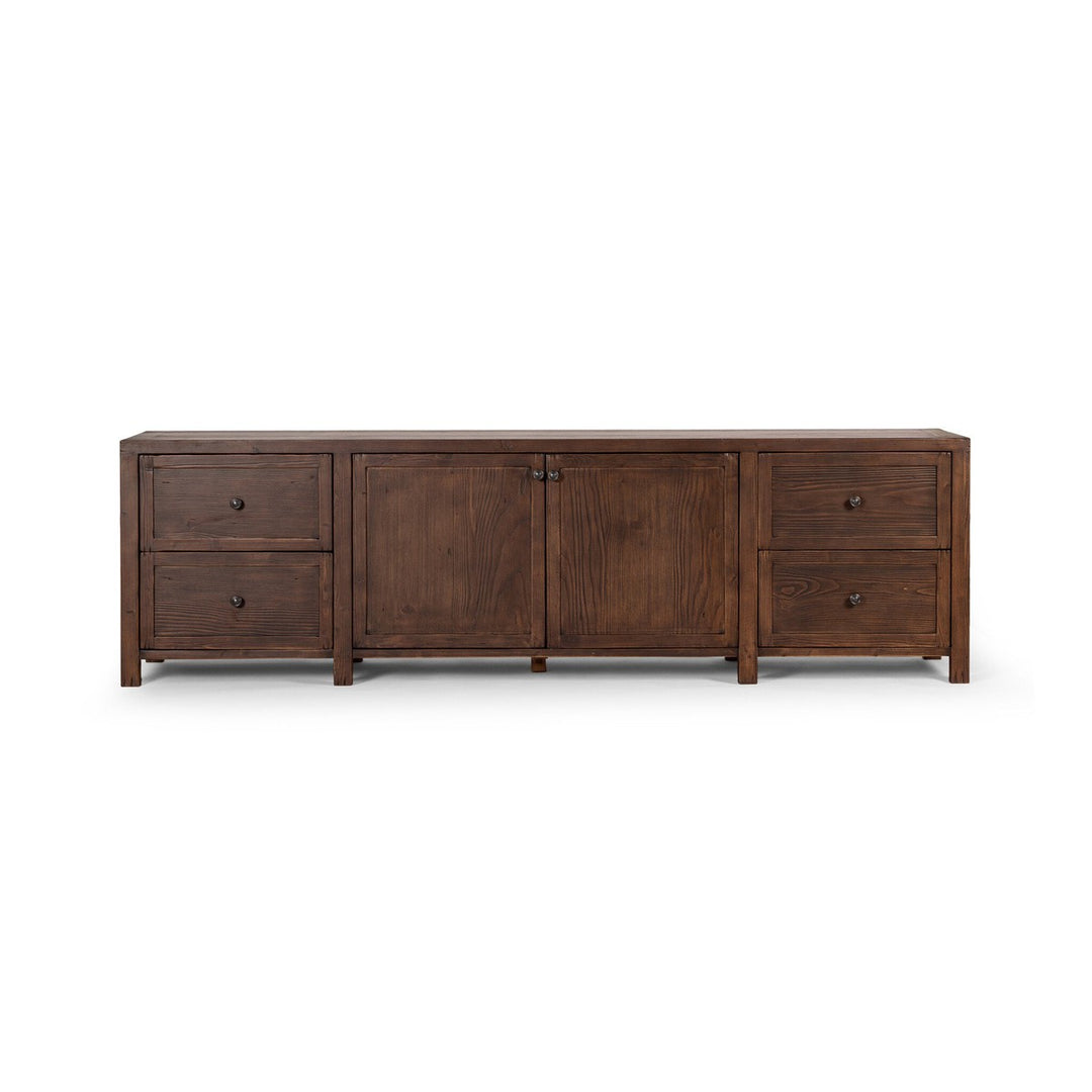 Gavin Media Console - Aged Pine - Brown, Copper