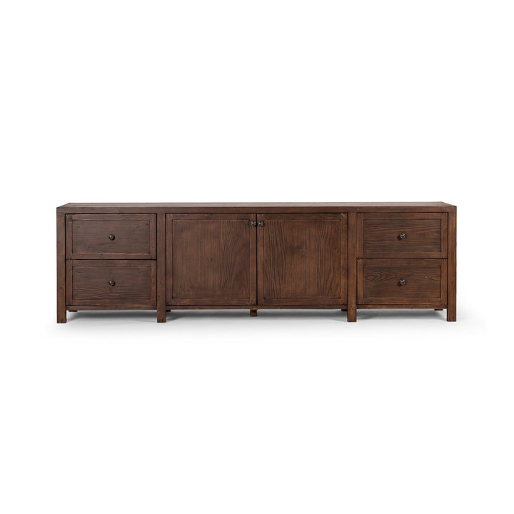 Gavin Media Console - Aged Pine - Brown, Copper