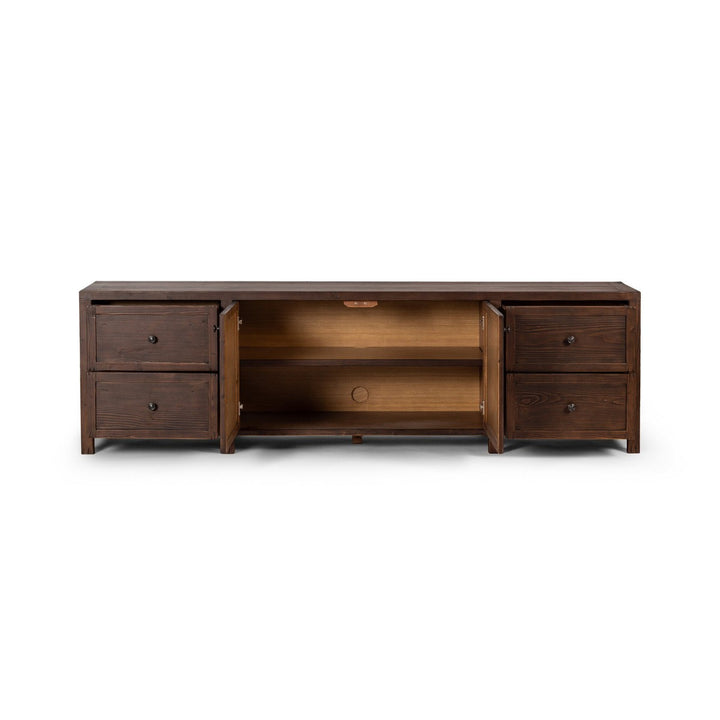 Gavin Media Console - Aged Pine - Brown, Copper