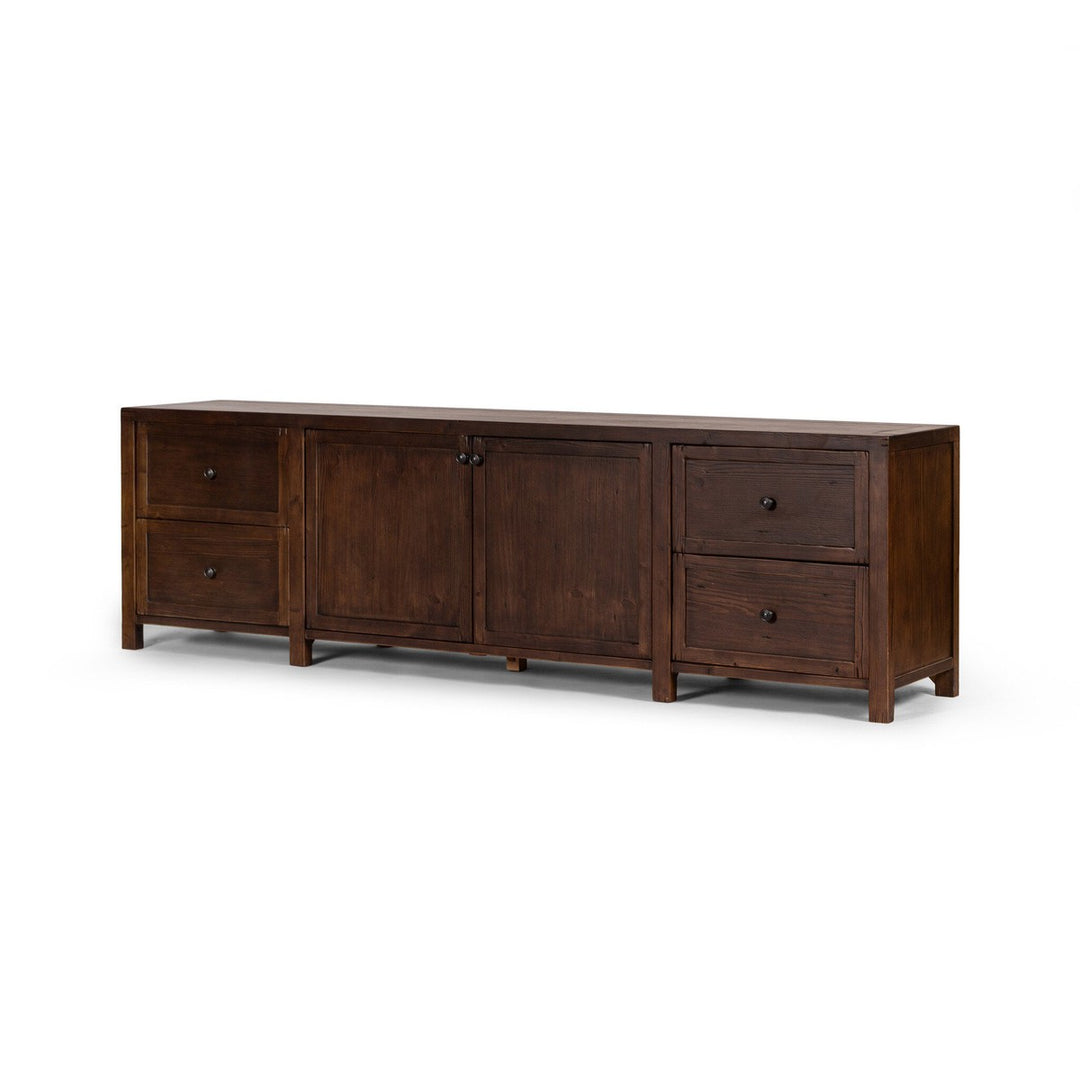 Gavin Media Console - Aged Pine - Brown, Copper