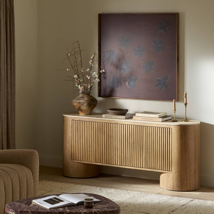 TV Stands & Media Consoles Giovani Media Console - Natural Light Oak Veneer