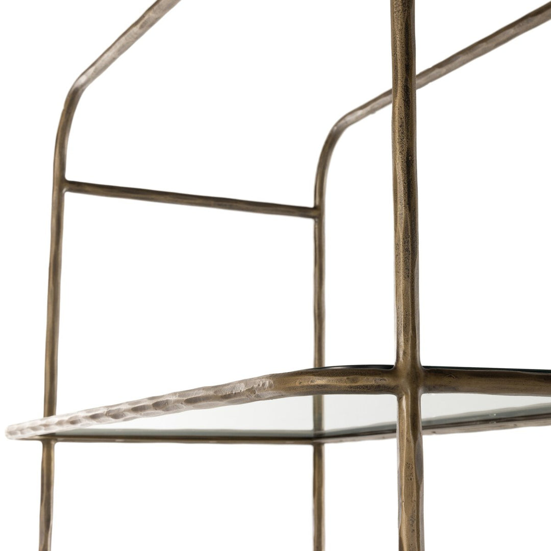 Kendrick Bookcase - Hammered Aged Brass - 102"