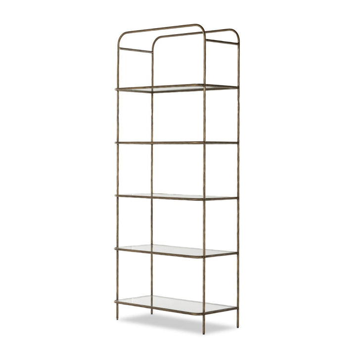 Kendrick Bookcase - Hammered Aged Brass - 102"