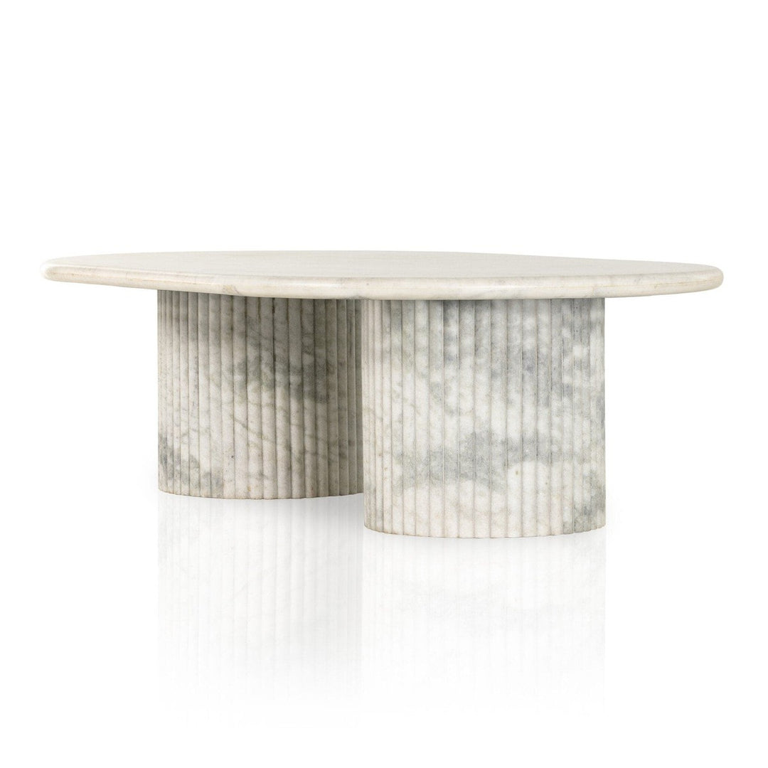 Bristol Oval Marble Coffee Table - White