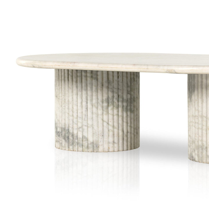 Bristol Oval Marble Coffee Table - White