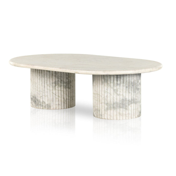 Bristol Oval Marble Coffee Table - White