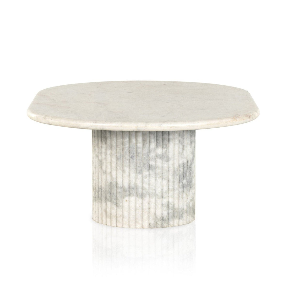 Bristol Oval Marble Coffee Table - White