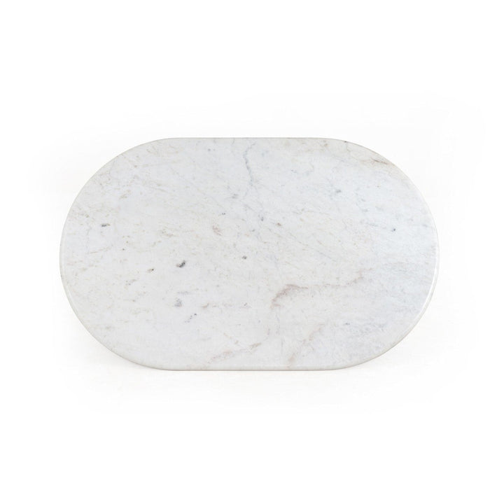 Bristol Oval Marble Coffee Table - White