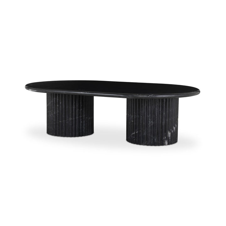 Oranda Oval Marble Coffee Table - Black