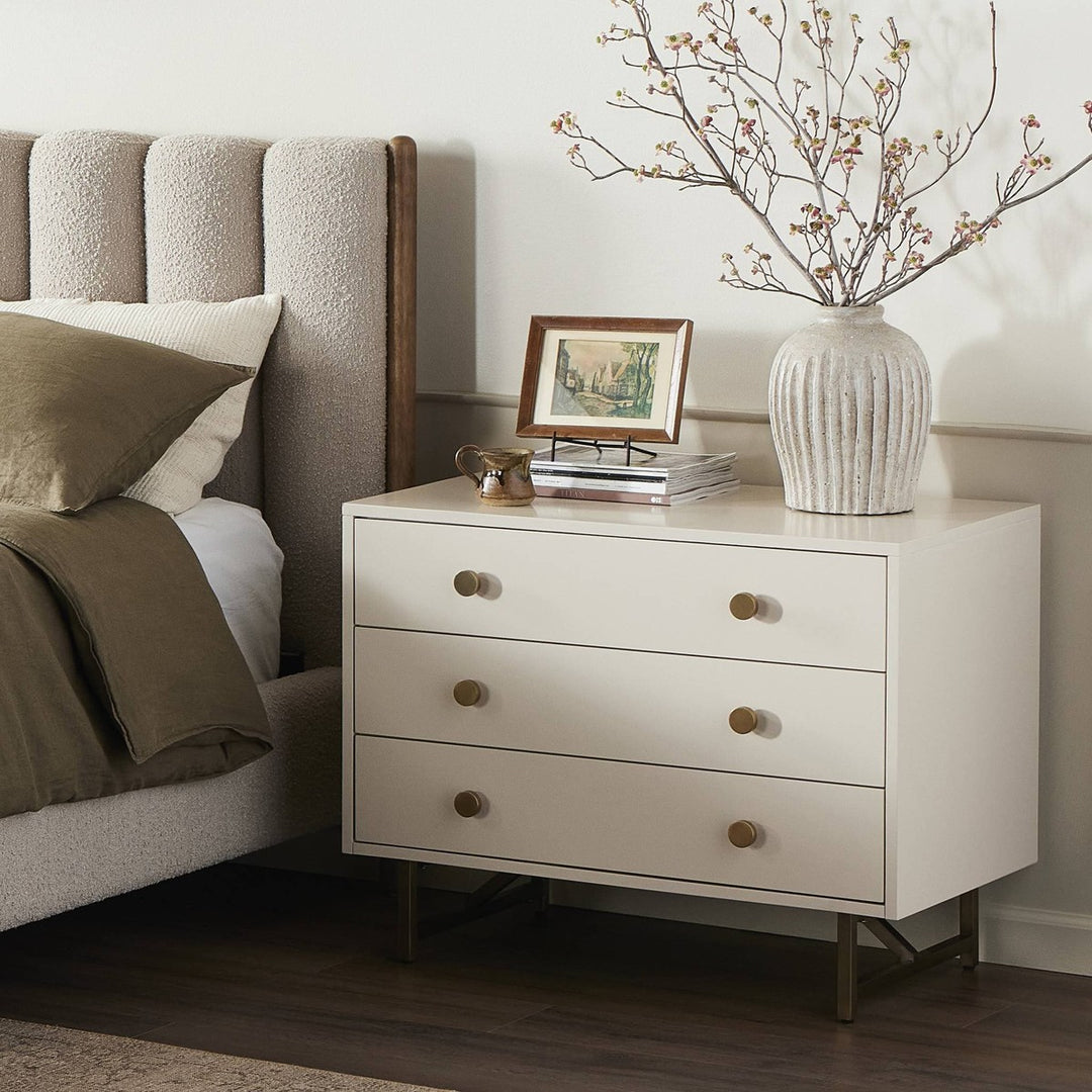 Hayes Rectangular Nightstand - Matte Alabaster