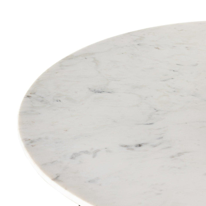 Terrell Round Coffee Table - Polished White Marble