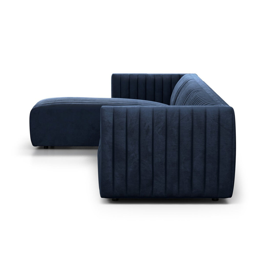 Donovan 2-Piece Sectional - Left Chaise - Sapphire Navy - 126"