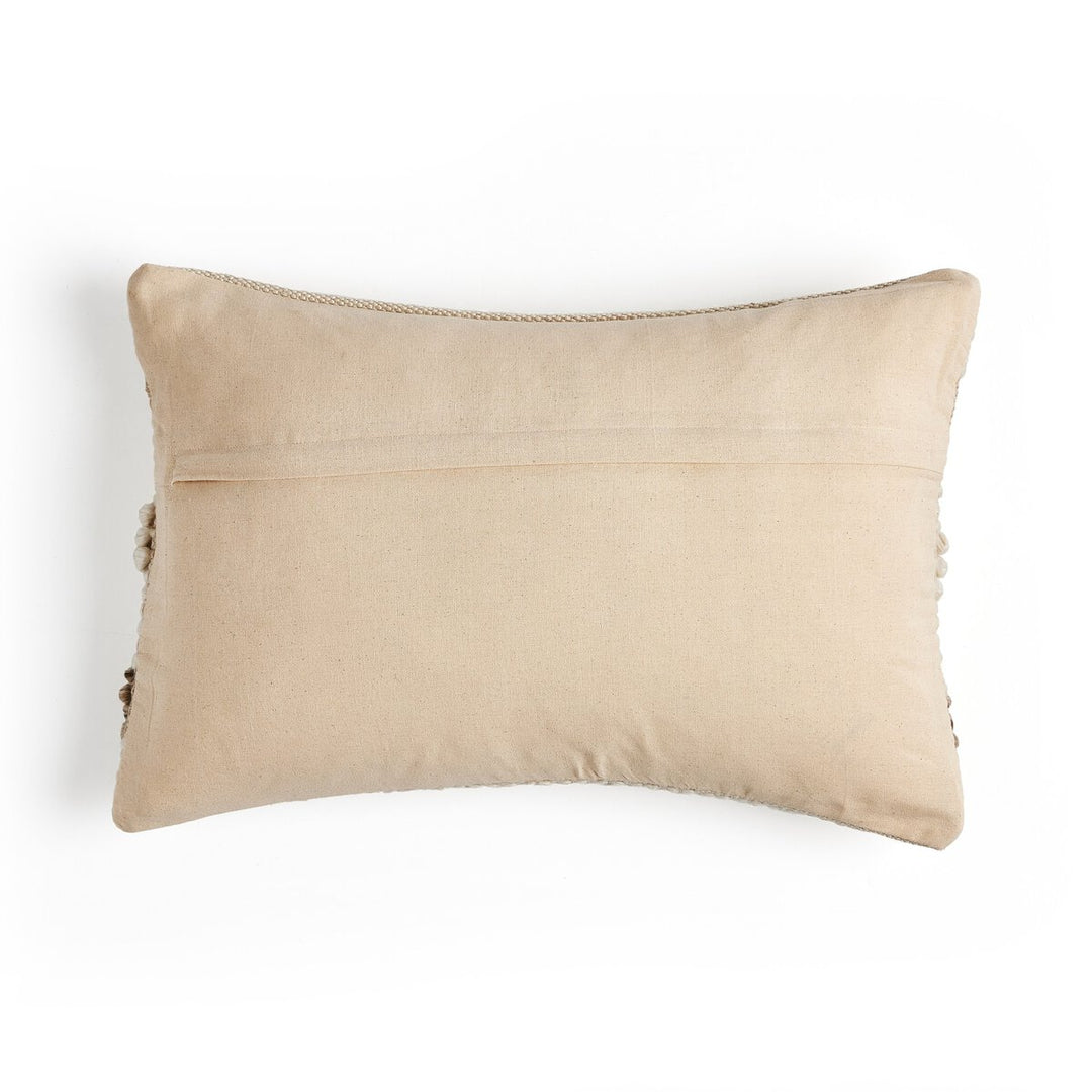 Patterned Stripe Pillow - Taupe Natural - Insert + Cover - 16"X24"